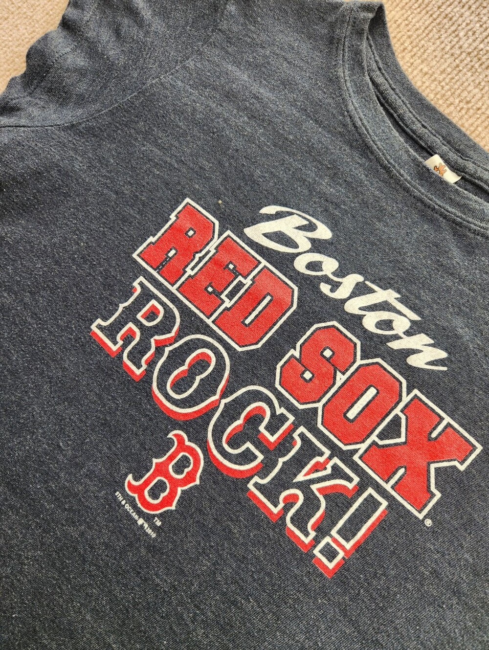 5th & Ocean Boston Red Sox MLB Baseball Graphic T-Shirt Gray Junior XL